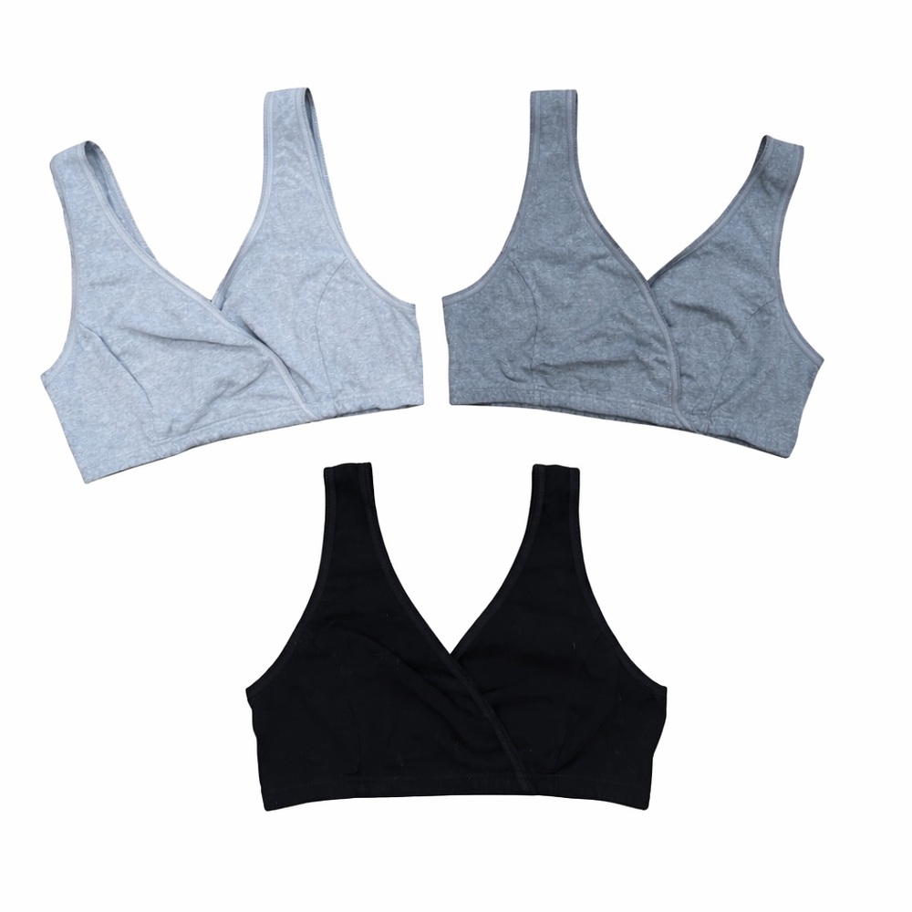 Nursing Maternity Bras Bralettes Wireless Breastfeeding Cotton size XL 3 pack
